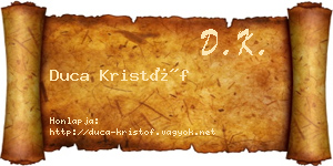 Duca Kristóf névjegykártya