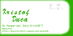 kristof duca business card